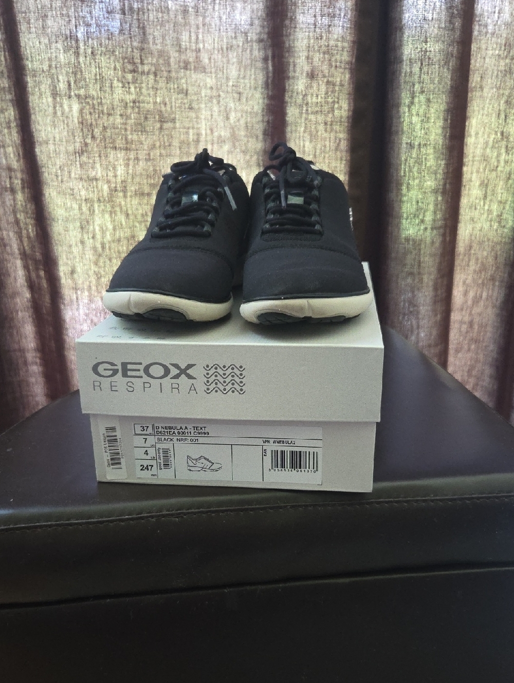 Geox Women's Black Sneakers with White Soles